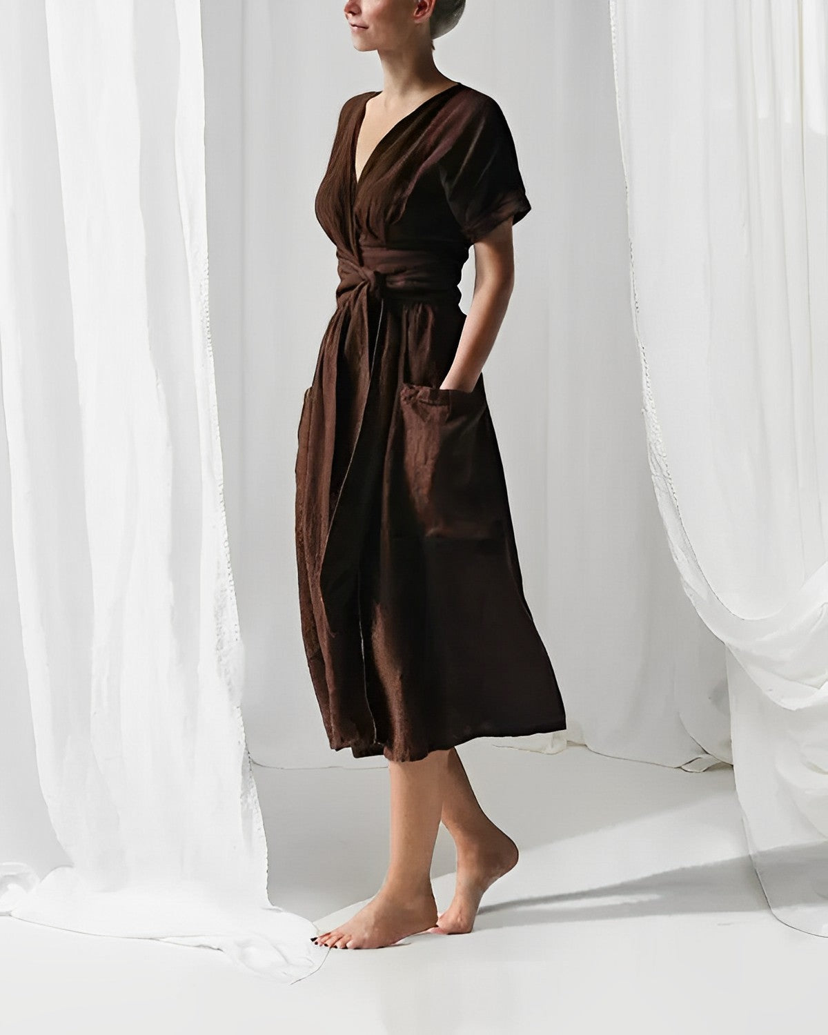 WW - Strickkleid mit Schnürung und Taschen