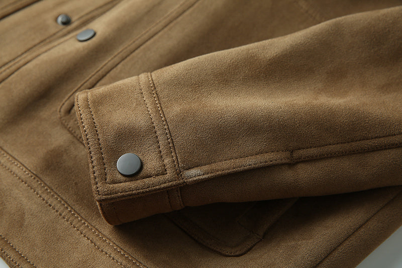 WW | Lässige; Wildlederjacke mit Revers