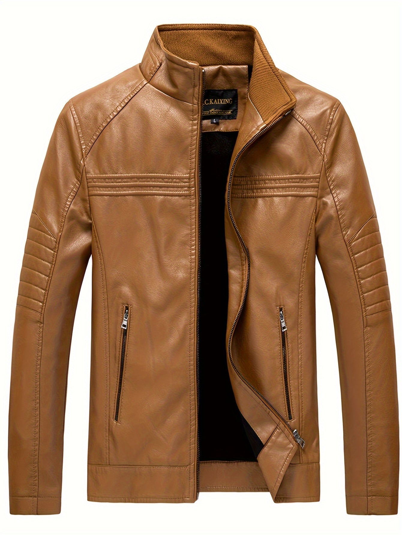 WW | Bequeme Lederjacke mit Stehkragen