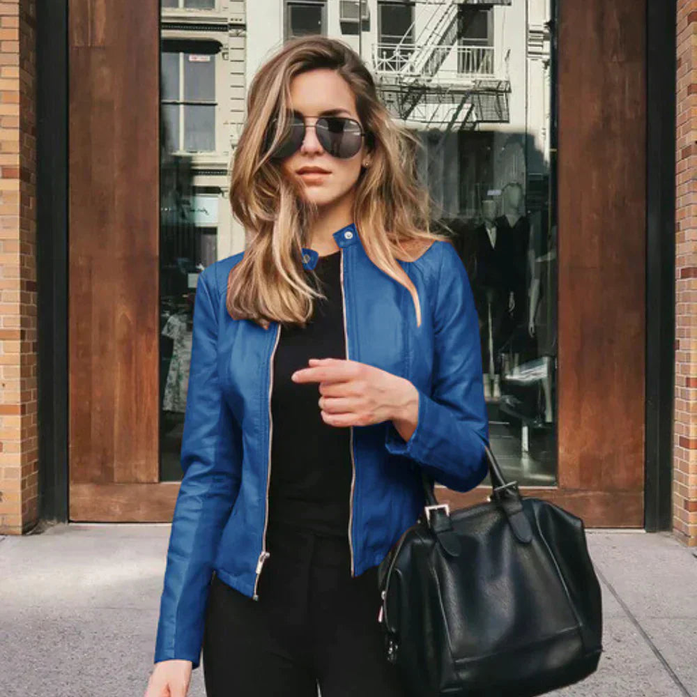 WW | Elegant Italian leather biker jacket
