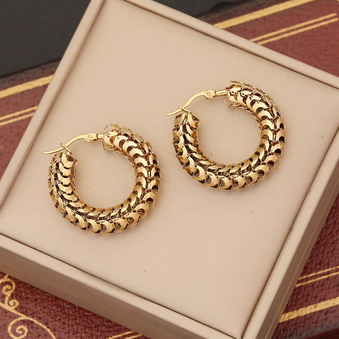 WW | Metal Exaggerated Stainless Steel Stud Earrings