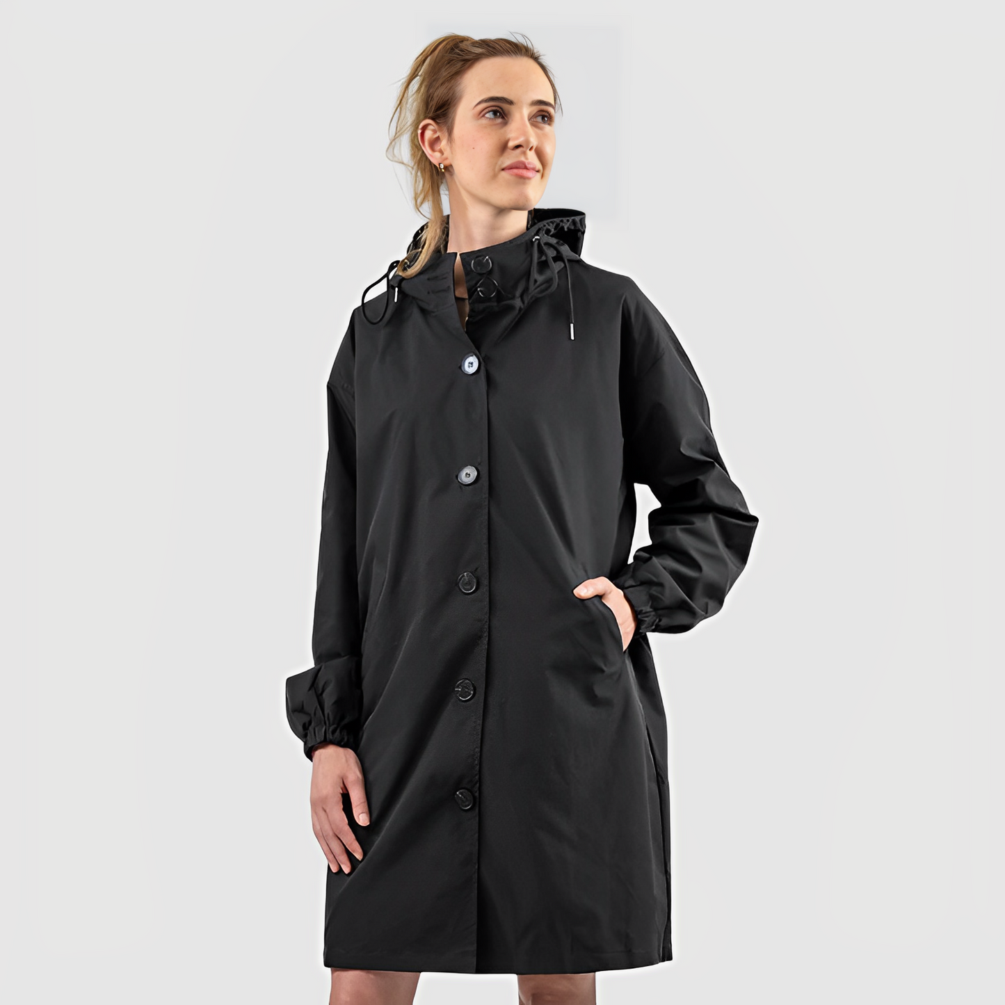 WW | Klassische wasserdichte Regenjacke mit Kapuze für Frauen