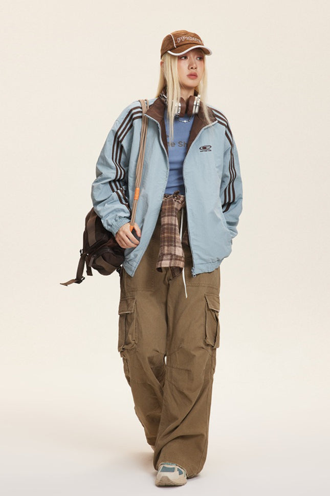 WW | Stand-Up Collar Color Combination Jacket