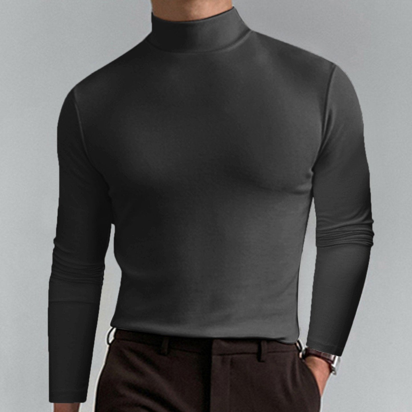 WW | Fit Langarm-T-Shirt für Herren mit Stehkragen