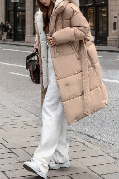 WW | Mittellange Kapuzen-Pufferjacke