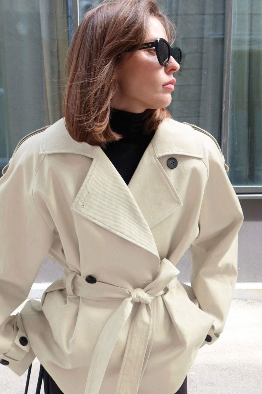 WW | Kragenlose Locke Passform Jacke