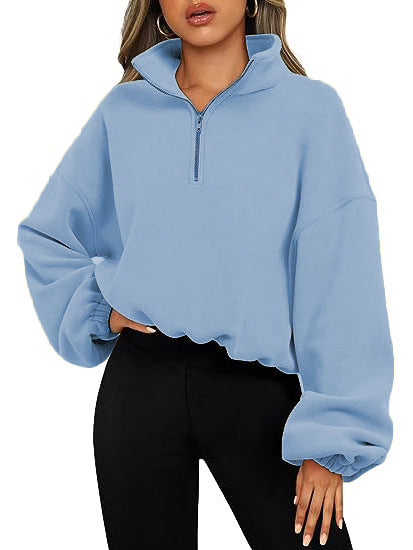 WW | Women's Half-Zip Sweatshirt with Stand-Up Collar