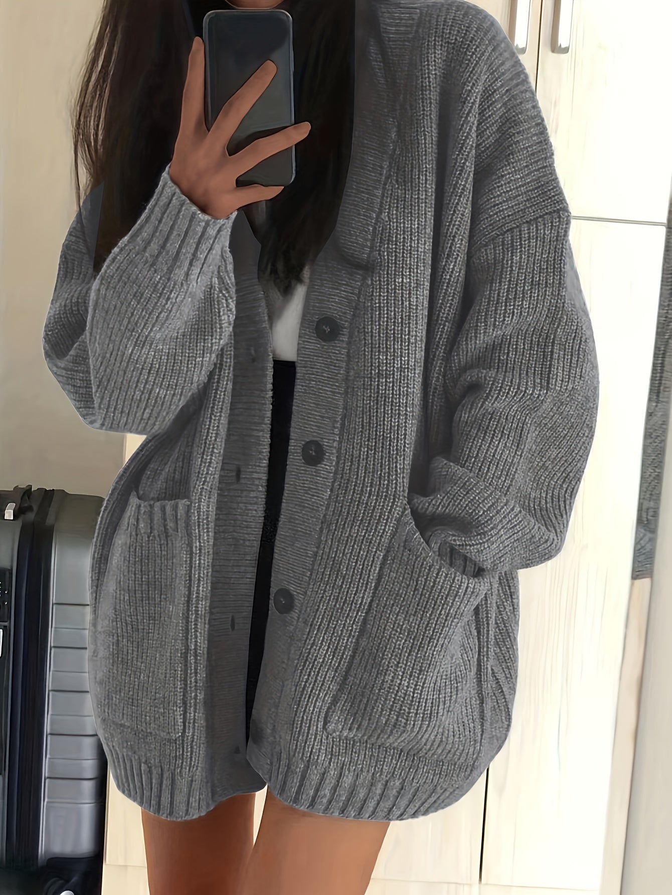 WW | warmer Baumwollstrickwaren-Cardigan für Damen - Ideal für Winter