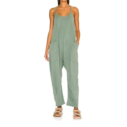 WW | Locker Weites Bein Ärmelloser Jumpsuit Für Damen