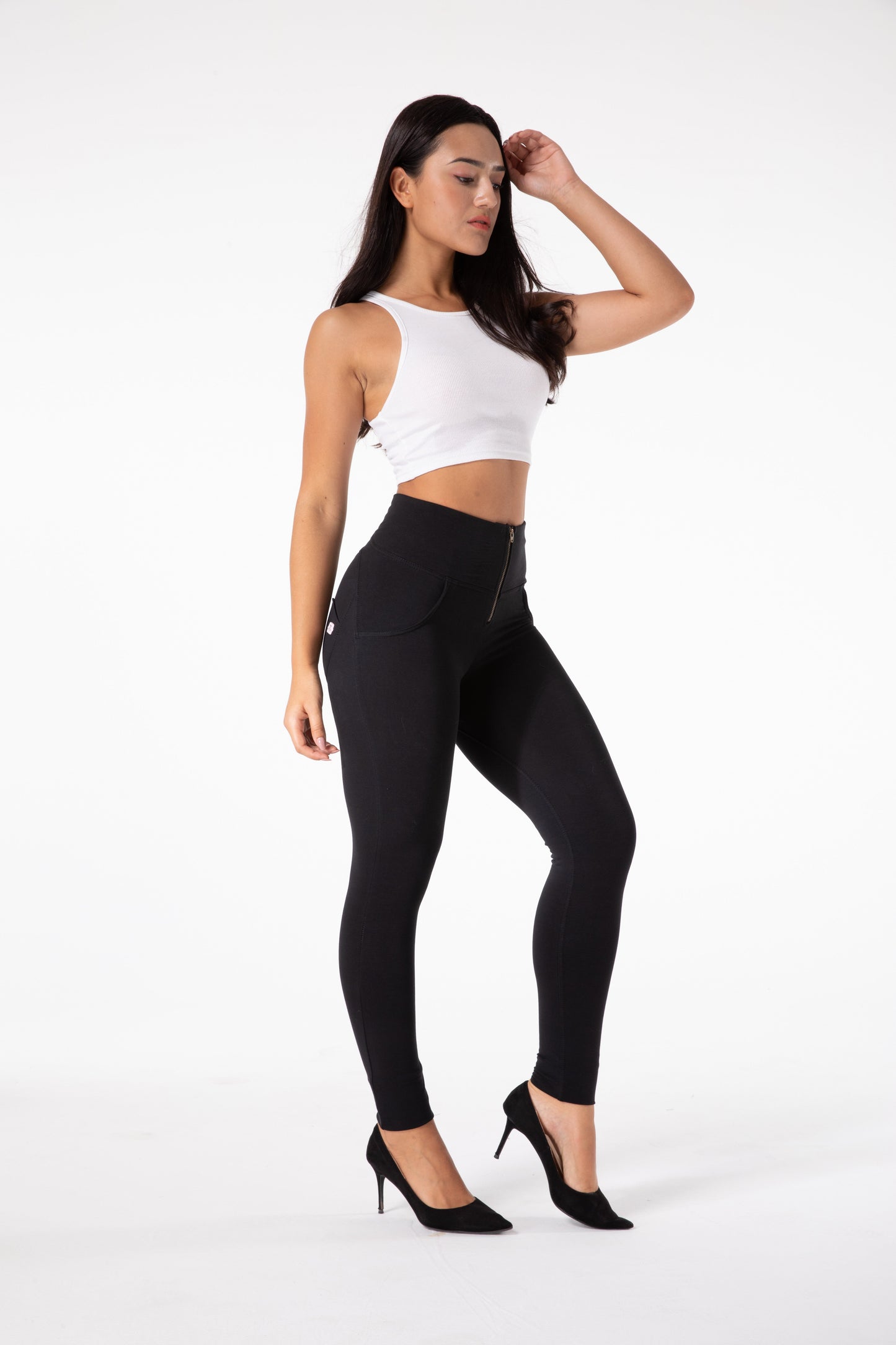 WW | Stramme Schwarze Leggings mit Hohem Bund