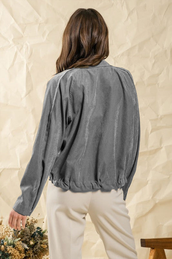 WW | kariert Revers Mehrknopf-Zwei-Taschen-Midi-Jacke