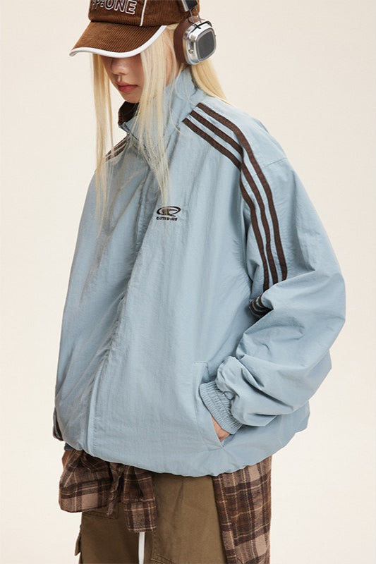 WW | Stand-Up Collar Color Combination Jacket