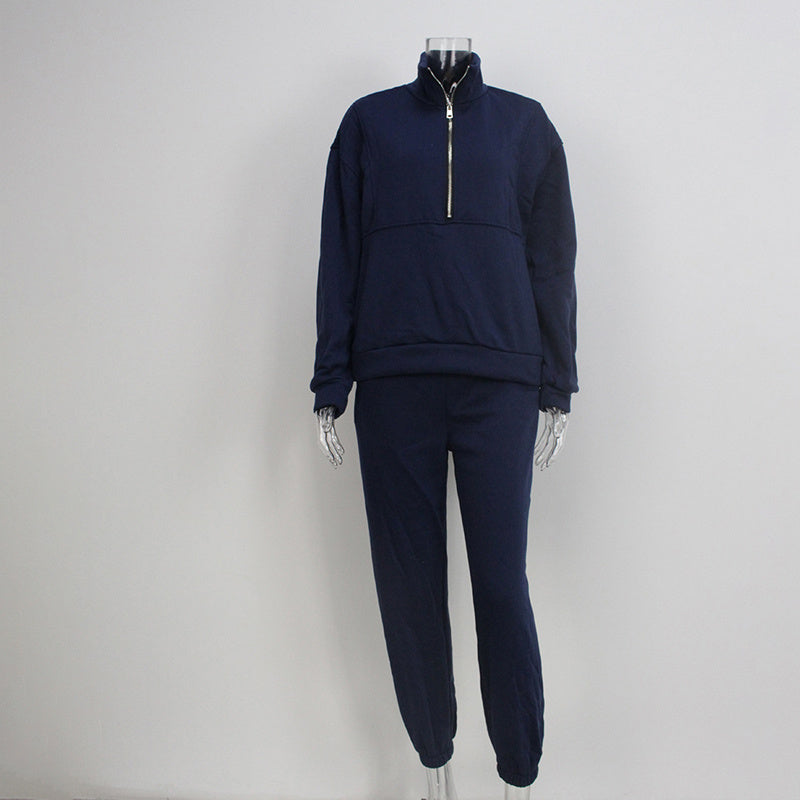 WW | Women's 2-Piece Zip Neck Set for Sporty Elegance