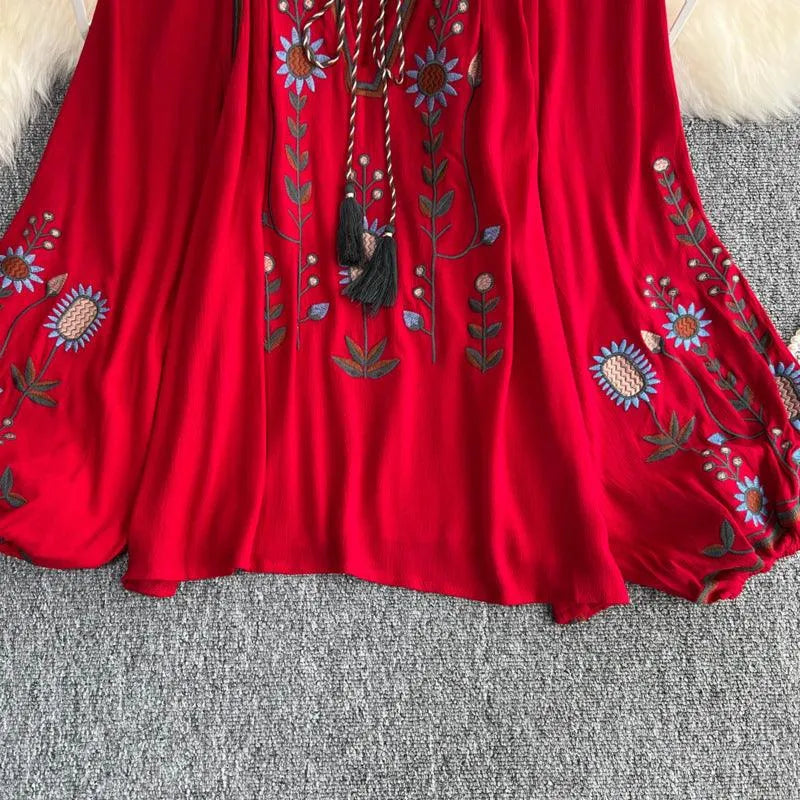 WW | Women's Round Neck Blouse with Embroidery
