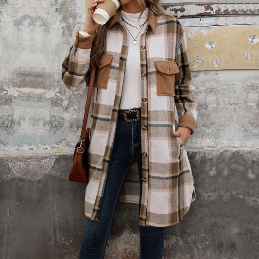 WW | Karierter Lange Hemdjacke