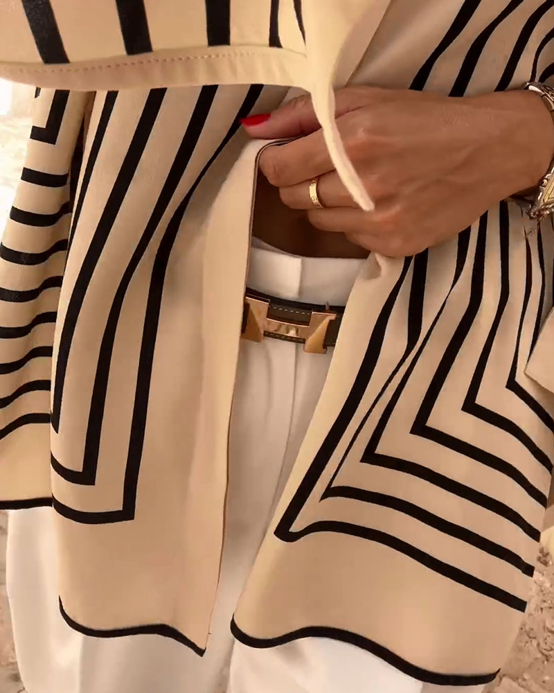 Casual striped shirt with slit