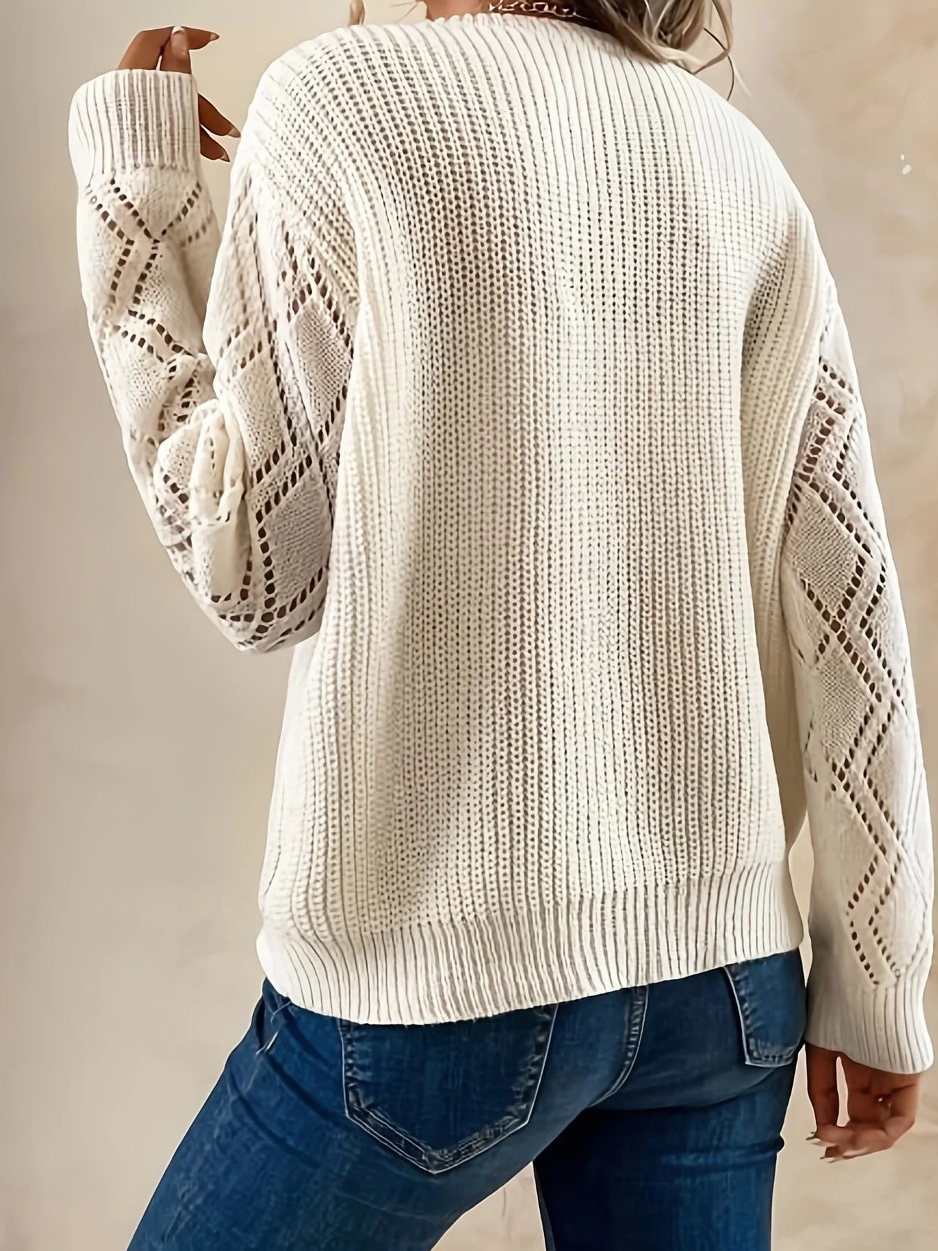 WW | Stylish V-Neck Knit Sweater