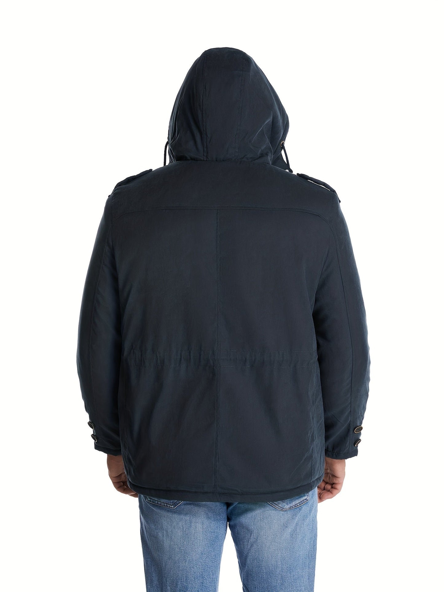 WW | Warme Fleece Multi Taschen Kapuzen Cargo Winterjacke - Perfekt für Freizeitaktivitäten