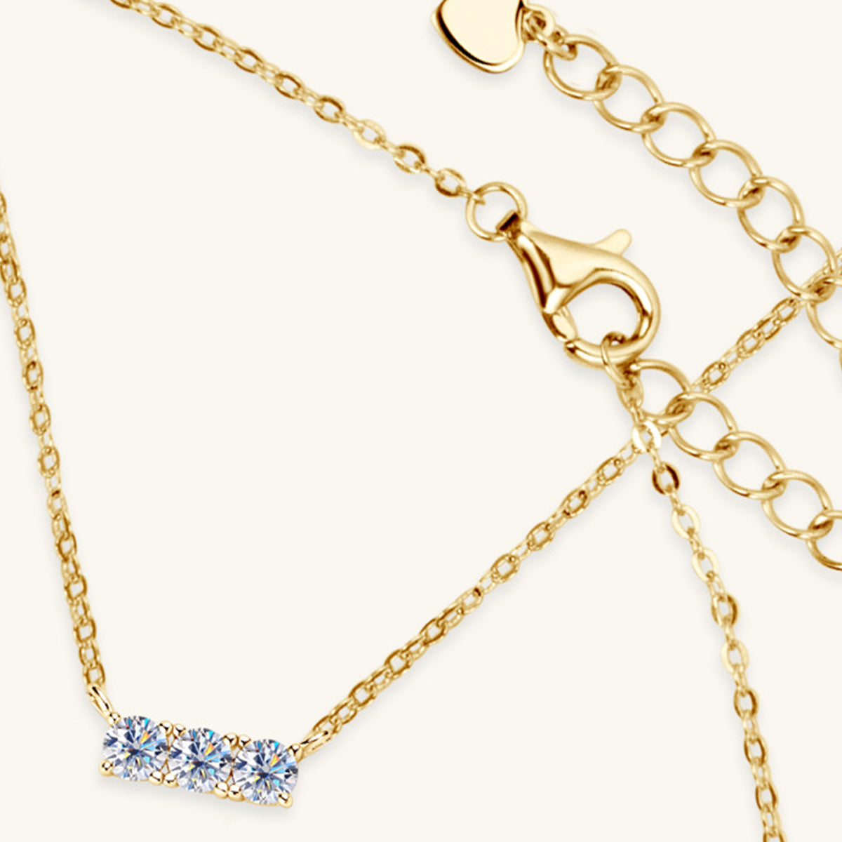 WW | 925 Sterling Silver Inlaid Moissanite Bar Necklace