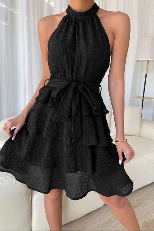 WW | Sleeveless Ruffle Halter Dress For Women