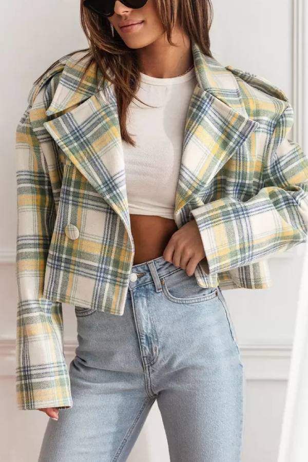 WW | Herbst/Winter Wendekragen Karomuster Jacke