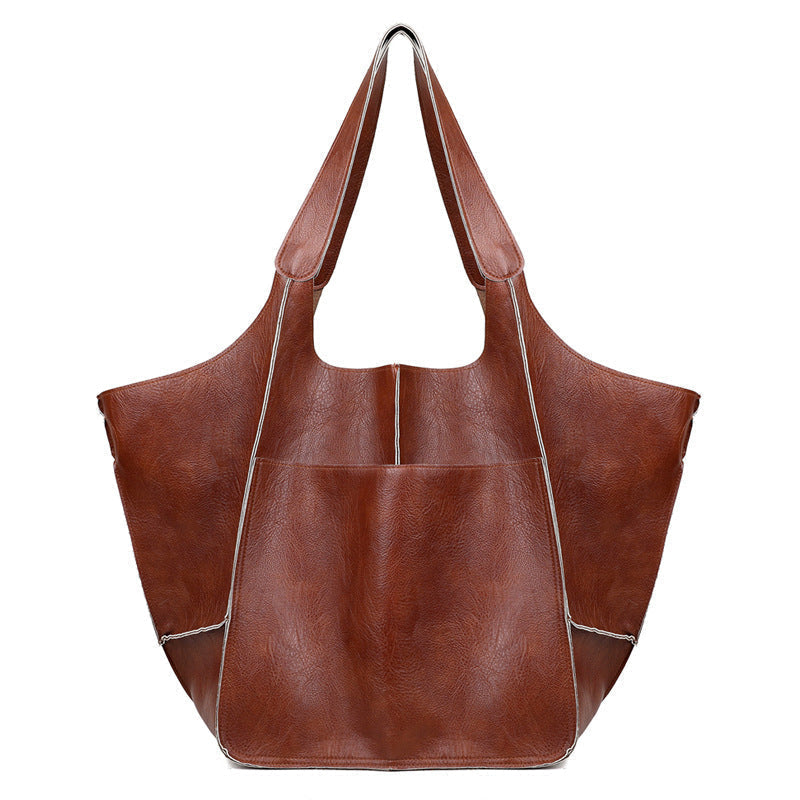 WW | Oversized Leather Shoulder Bag for Women