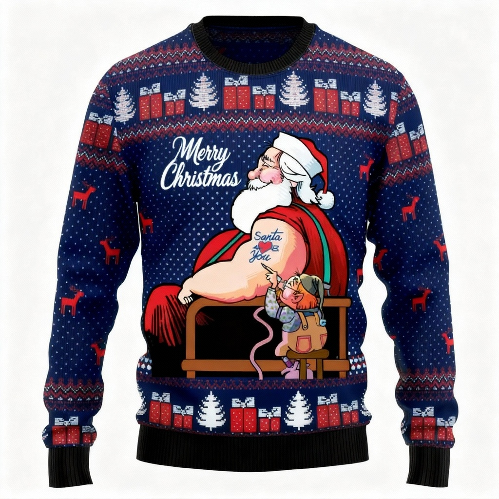 WW | Maximale Freude, minimaler Aufwand: Jolly Santa Druck Feiertags-Pullover