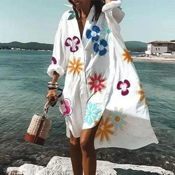 WW | Lässiges mittellanges Hemdkleid für Frauen