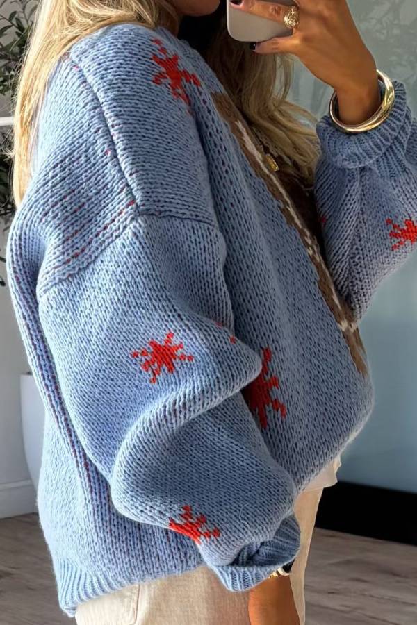 WW | Weihnachtsstrickstiefel Rundhals Langarmpullover