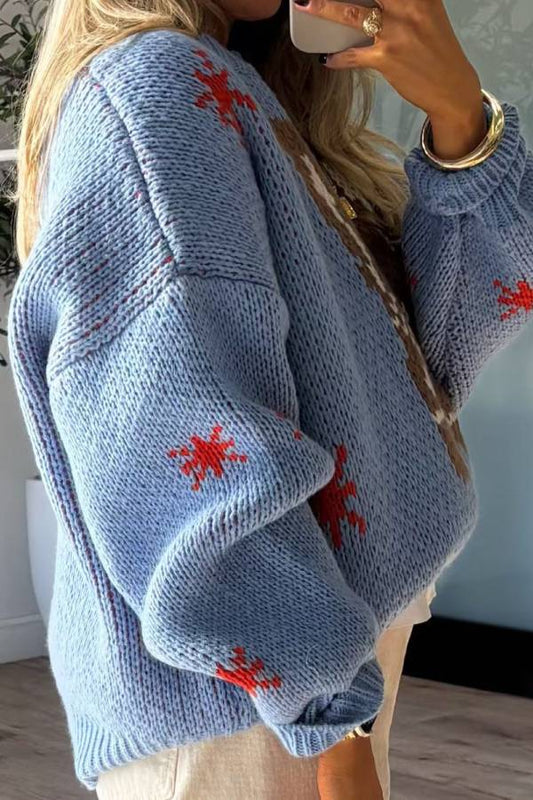 WW | Weihnachtsstrickstiefel Rundhals Langarmpullover