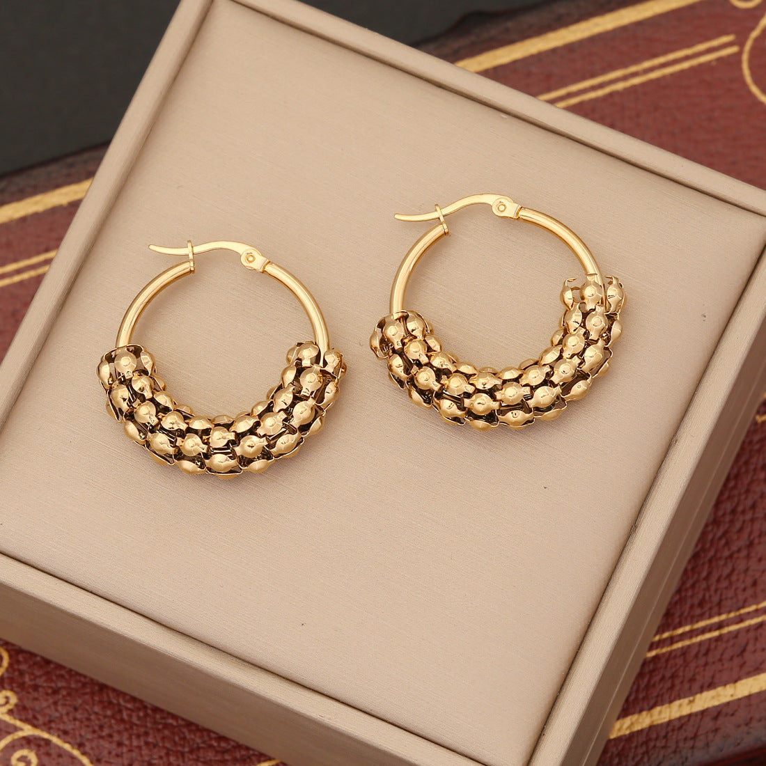 WW | Metal Exaggerated Stainless Steel Stud Earrings