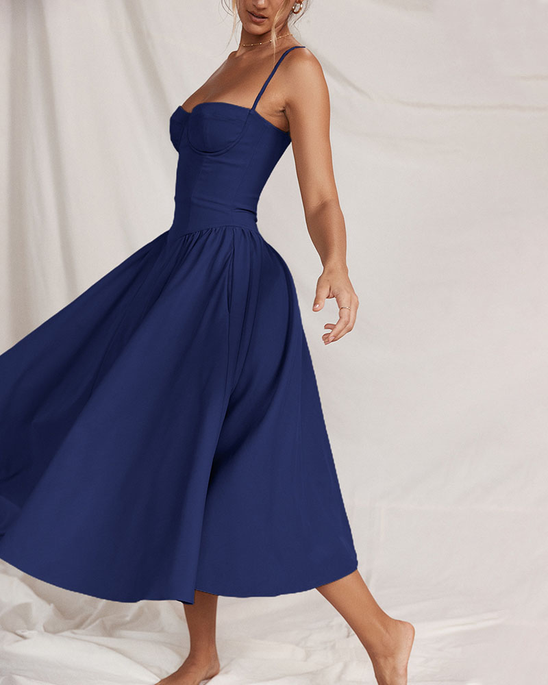 Queralt – Camisole dress with a fitted waist