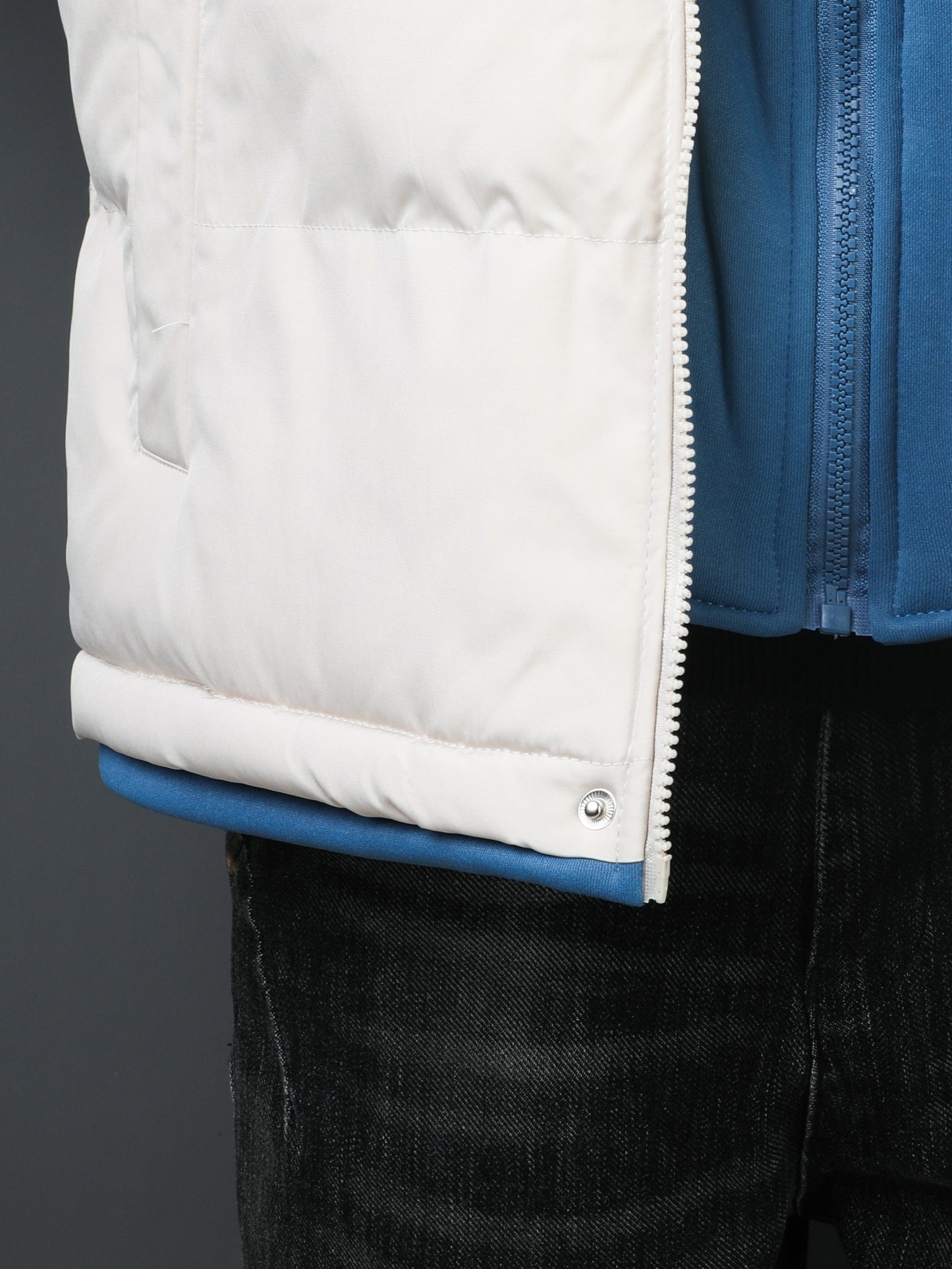 WW |  Baumwoll Kapuzen Gefälschte Doppel Gepolsterte Winterjacke Für Herren - Perfekt für Alltagskleidung