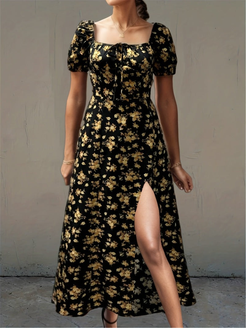 WW | Freizeitkleid mit Schlitz und kurzen Ärmeln