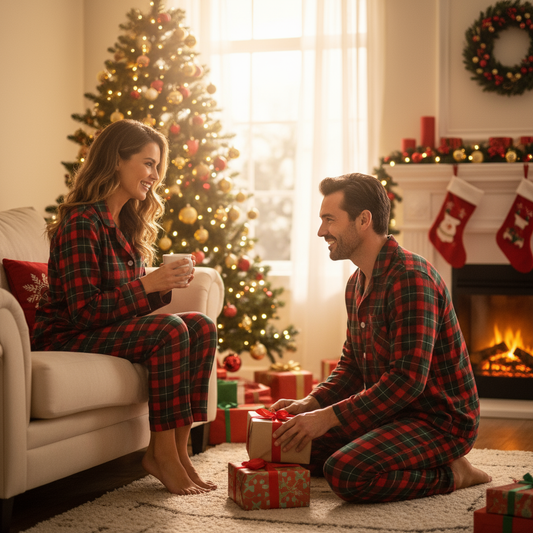 WW | Christmas Red and Green Plaid Button-Down Family Pajama Sets