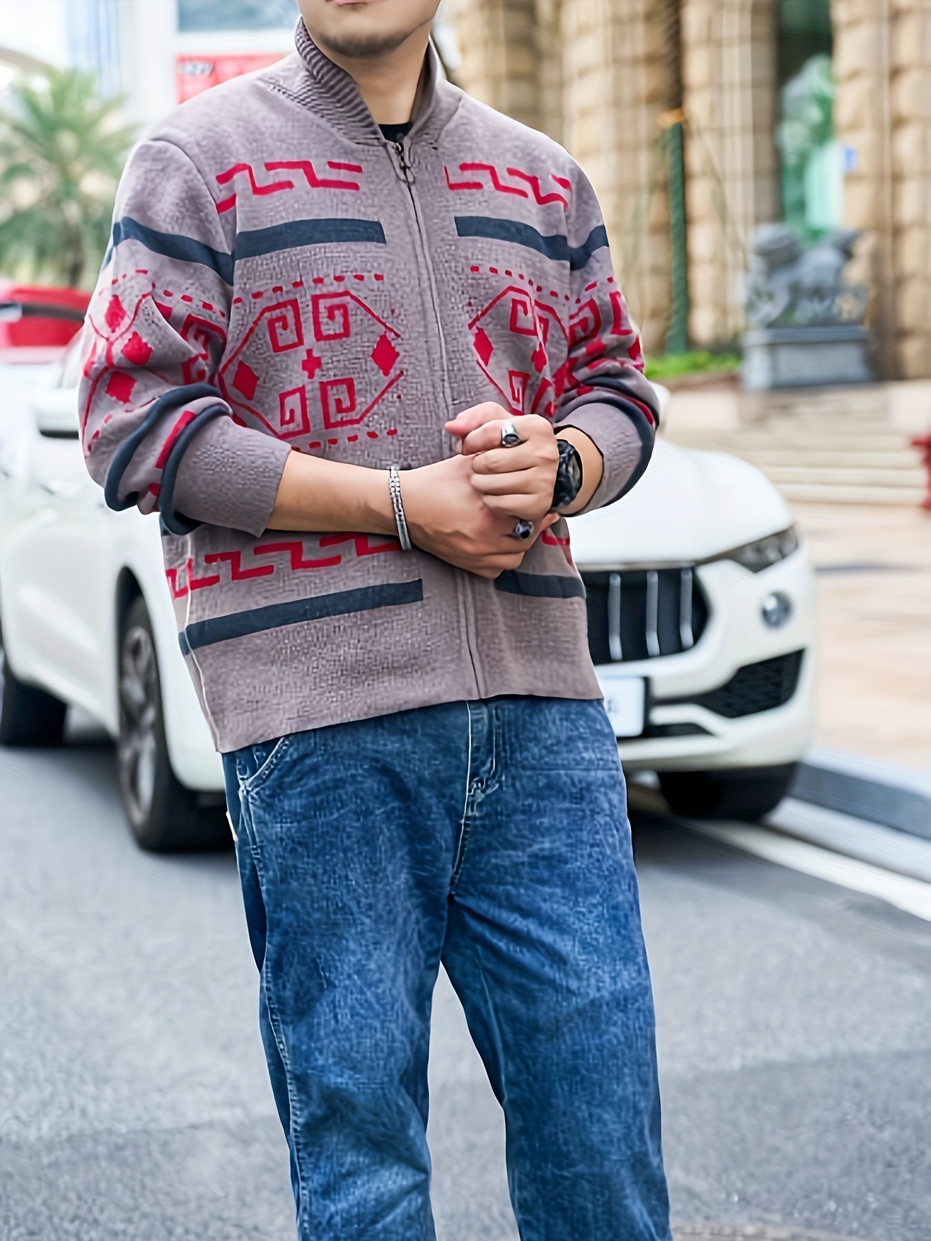 WW | Lässige Herren-Strickjacke mit Reißverschluss
