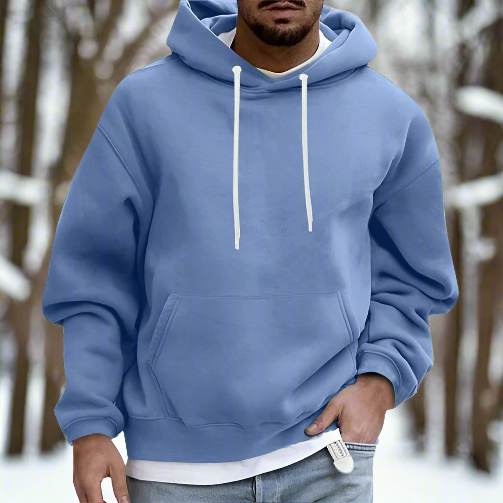 WW | Kapuzenpullover Relaxed Fit Weiche Baumwolle Verstellbare Kapuze Kängurutasche
