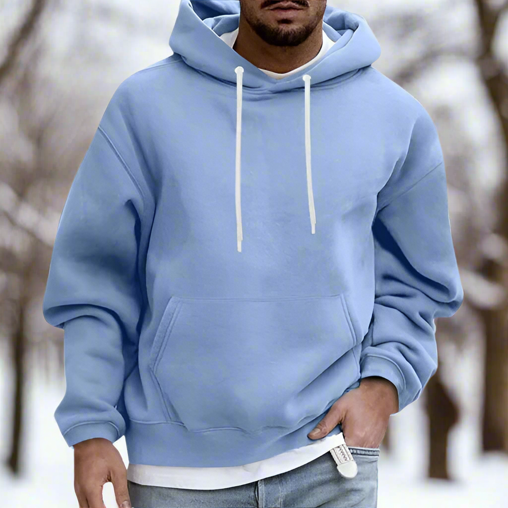 WW | Kapuzenpullover Relaxed Fit Weiche Baumwolle Verstellbare Kapuze Kängurutasche
