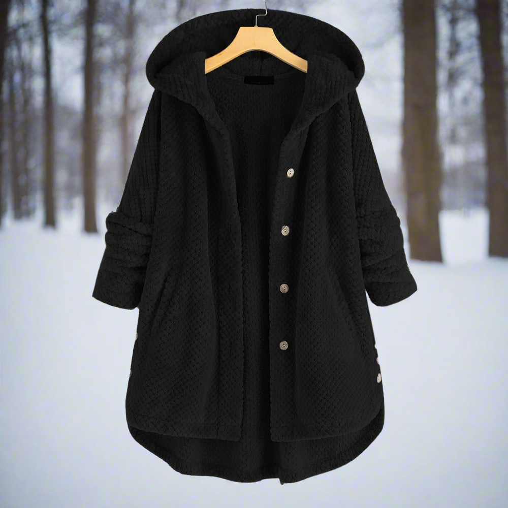 WW | Strukturiertes Fleece Lange Und Weite Passform Knopfverschluss Mit Taschen