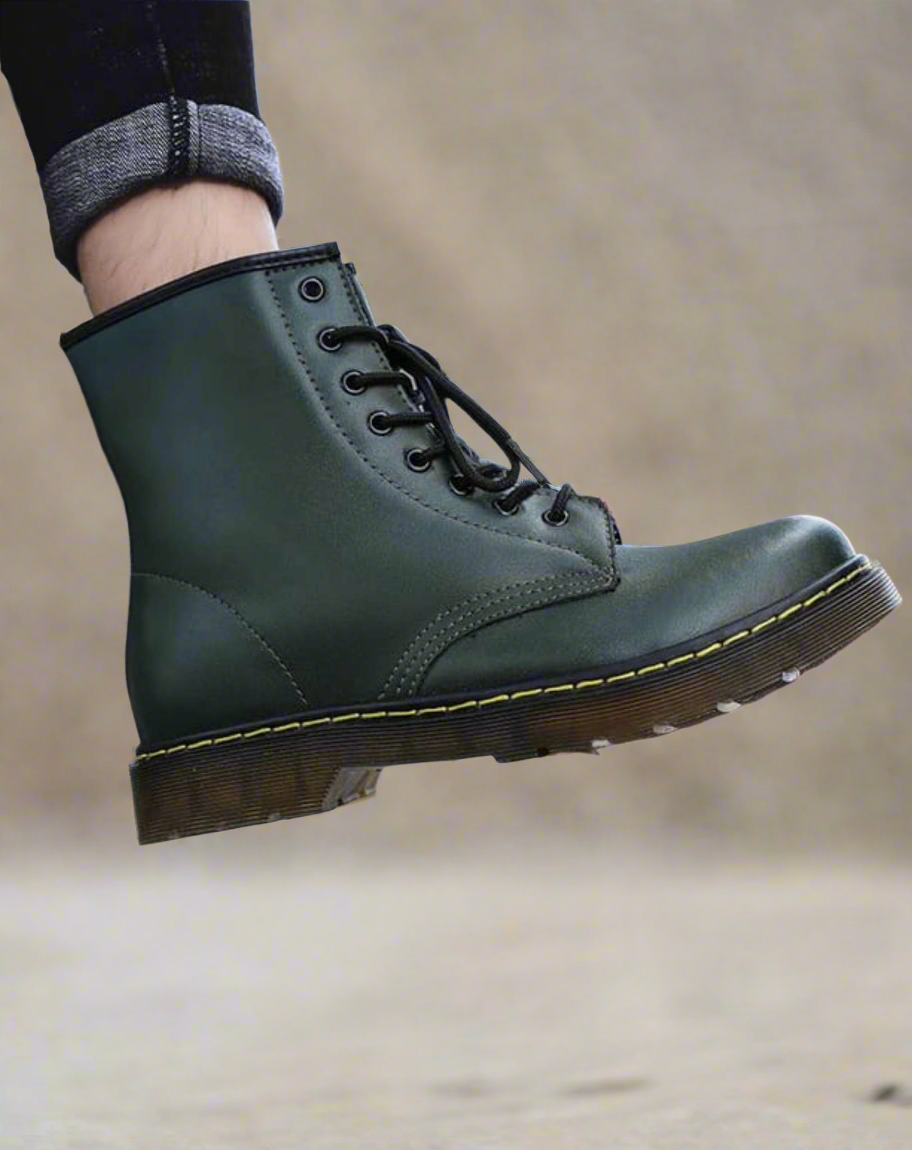 WW | Lederstiefel Schnürung Robustes Design Dicke Sohle Für Guten Grip