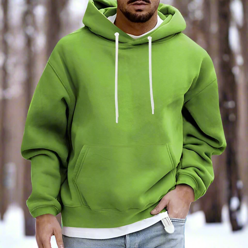 WW | Kapuzenpullover Relaxed Fit Weiche Baumwolle Verstellbare Kapuze Kängurutasche