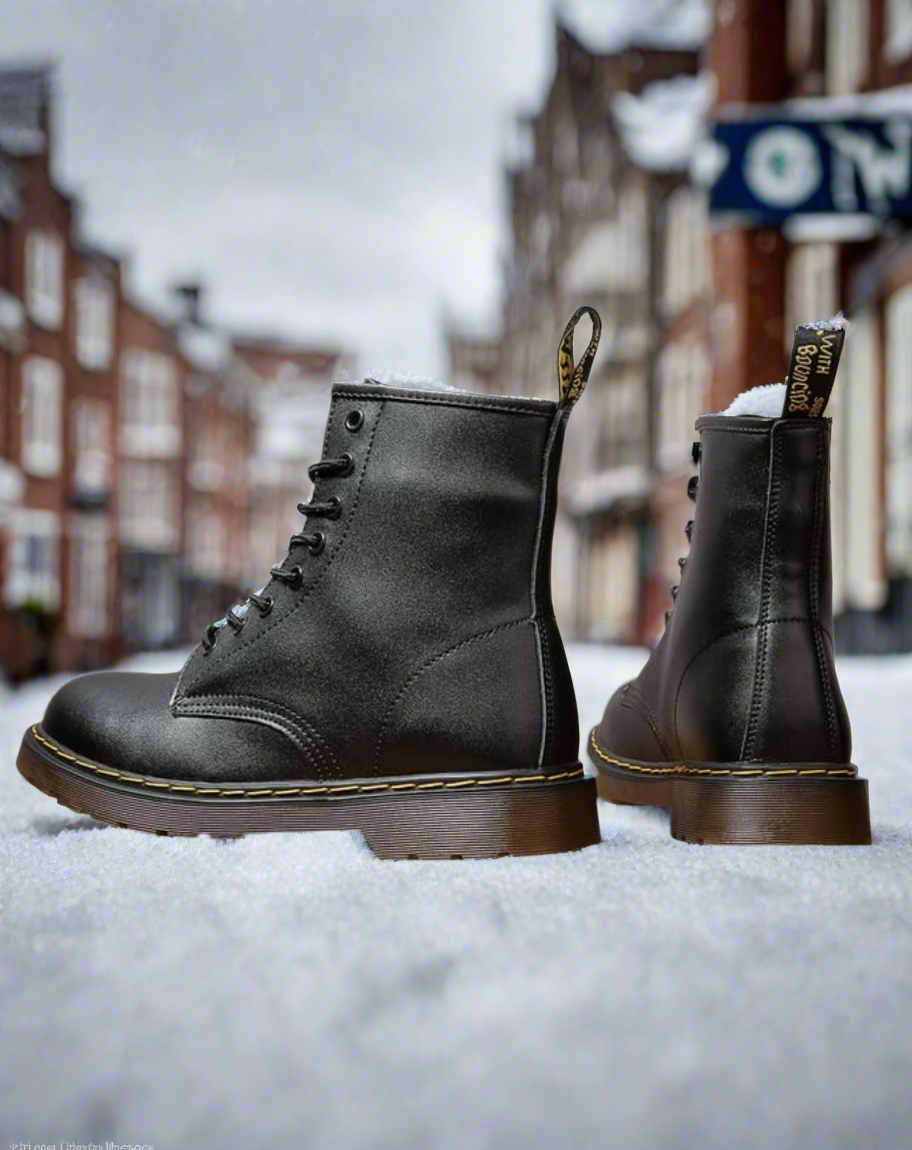 WW | Lederstiefel Schnürung Robustes Design Dicke Sohle Für Guten Grip