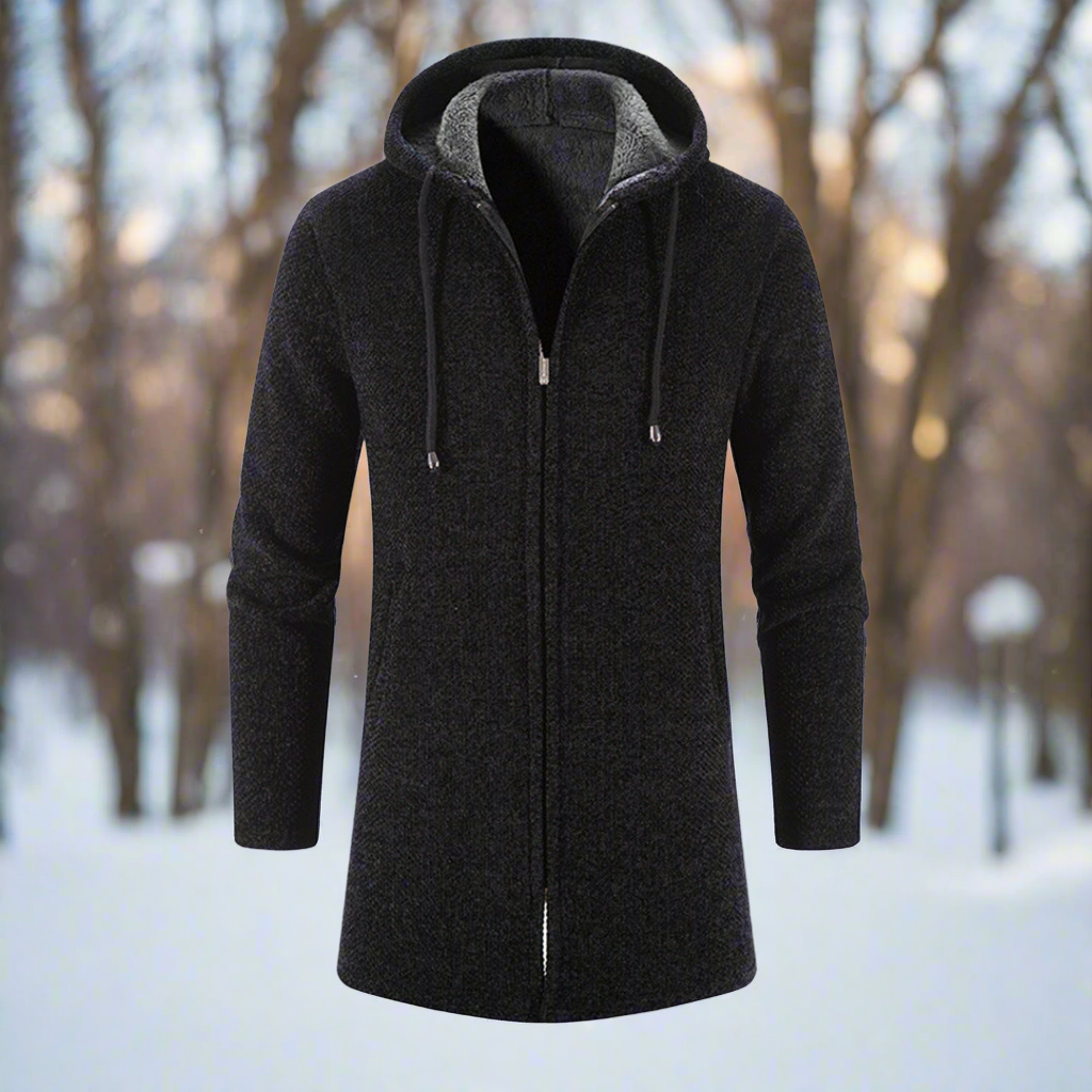 WW | Kapuzenpullover Strickstoff Reißverschluss Weiche Fütterung Verstellbare Kapuze