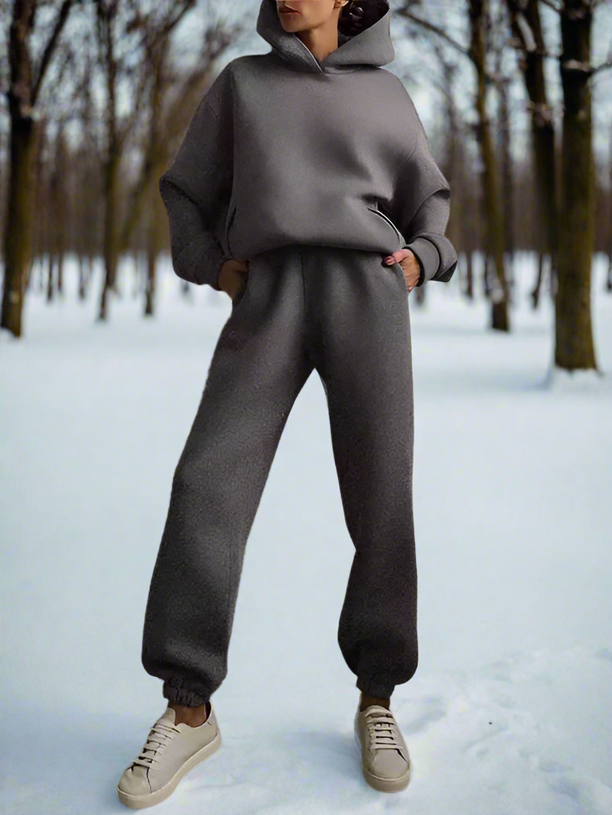 WW | Stylischer Baumwoll Kapuzenpullover Und Sweatpants Für Frauen