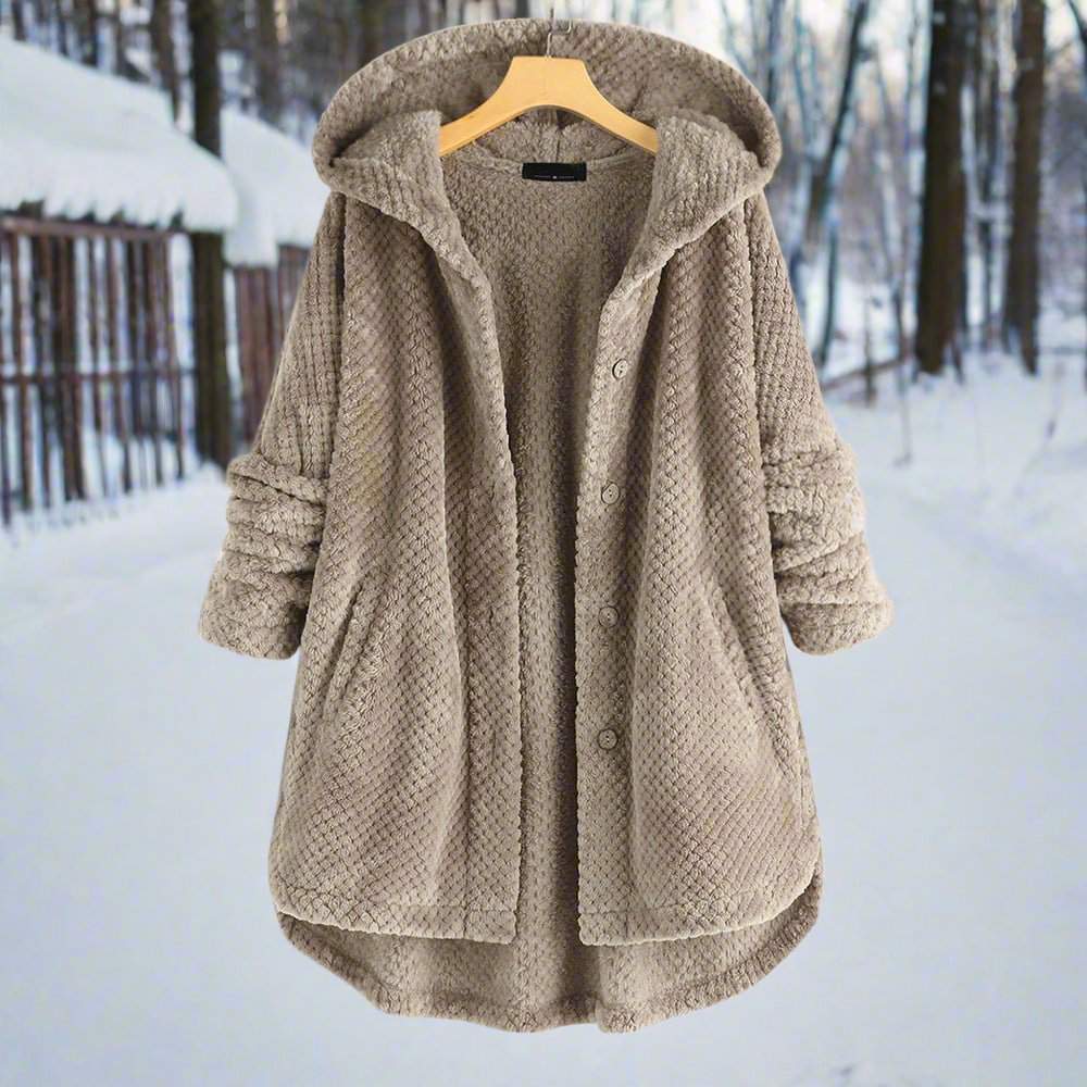 WW | Strukturiertes Fleece Lange Und Weite Passform Knopfverschluss Mit Taschen