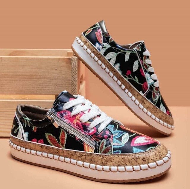 WW | Floral Orthopädische Reißverschluss Sneaker