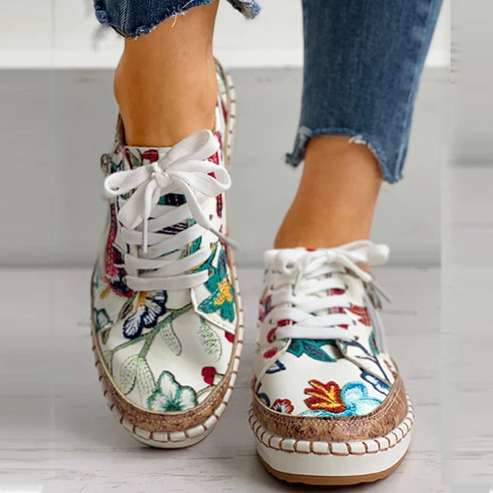 WW | Floral Orthopädische Reißverschluss Sneaker