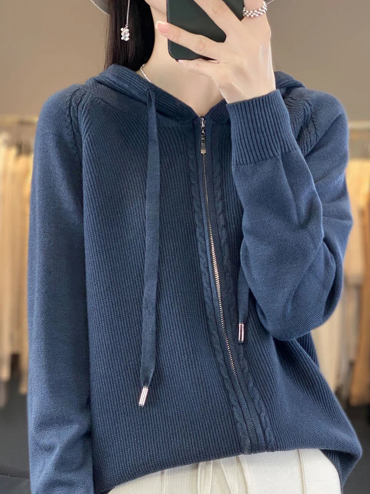 WW | Luxuriöser Kapuzen-Cardigan