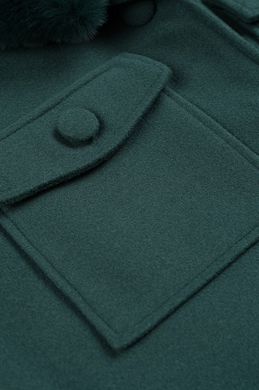 WW | Removable Faux Fur Collar Wool Jacket