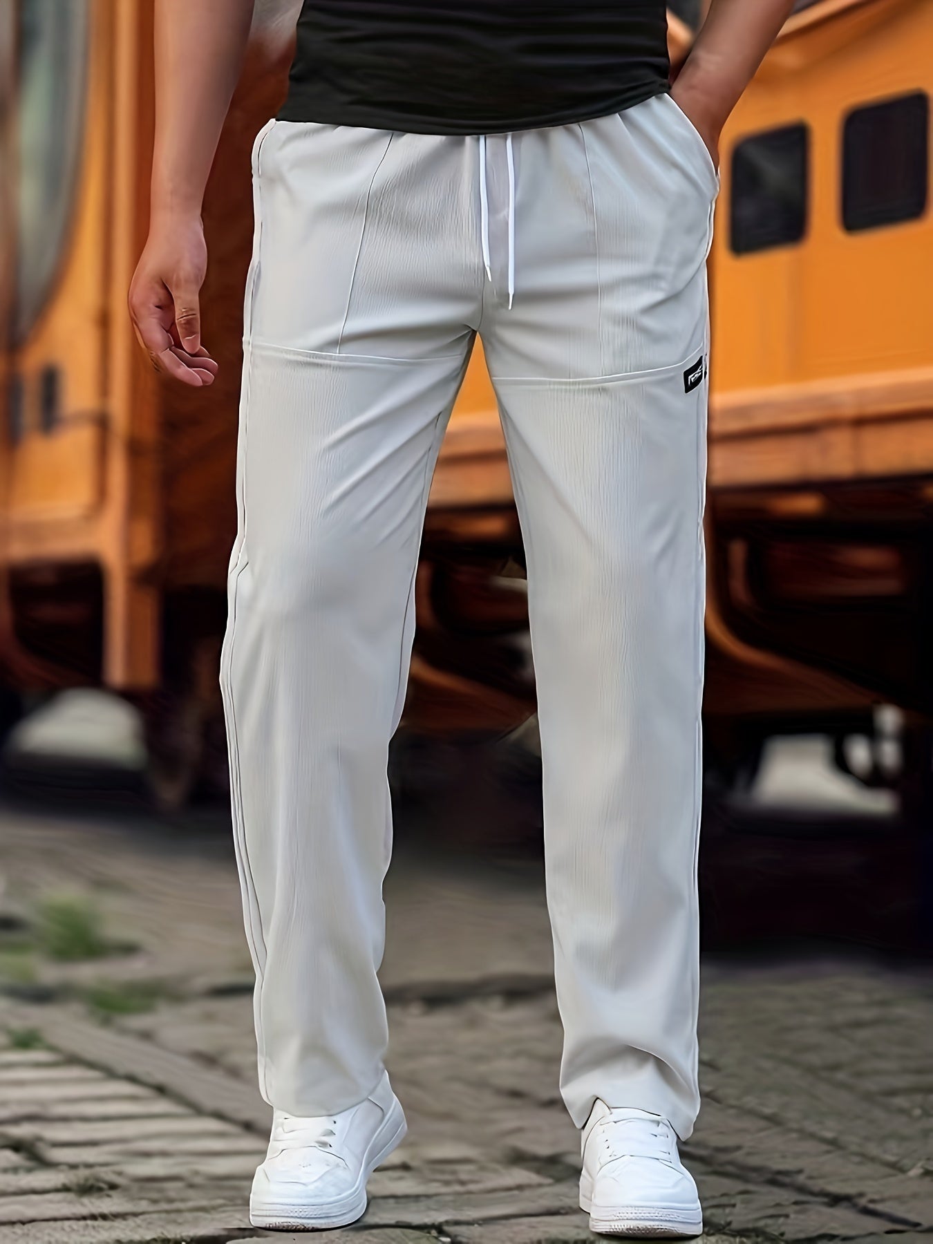 WW | Stilvolle Kordelzug Athletische Hosen Mit Taschen Für Herren